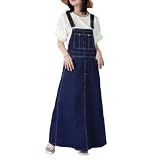 [セレクトリベリー] 【定番品】デニムサロペットスカート ロングスカート オーバーオール オールシーズン 春夏 秋冬 きれいめ 上品 女性 主婦 カジュアル レディース お出かけ ロング丈 学生 20代 30代 40代 50代 n-6355 ネイビー L