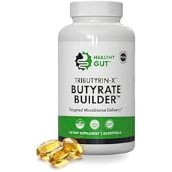 Healthy Gut Tributyrin-X | Most Bioavailable Butyrate Supplement for Gut Health & Leaky Gut Support | 99% Pure w/Zero Odor | 90 Softgels