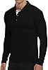 KUYIGO Men's Long-Sleeved Polo Shirt Made from Fresh, Breathable Cotton Premium Fabric XL Black #1