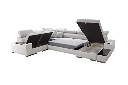 Ecksofa mit Schlaffunktion und Stauraum für Wohnzimmer