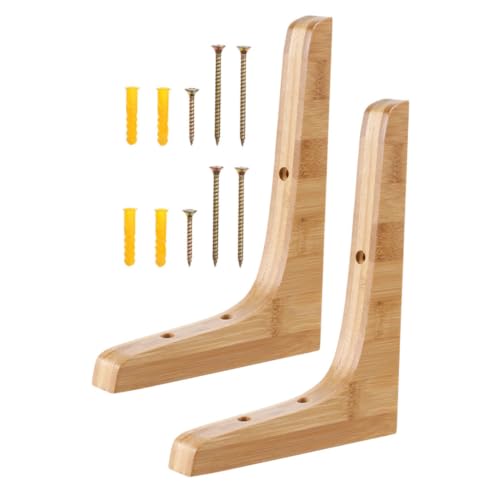 DIYEAH 2 piezas Soportes de Madera Triangulares para Estantes de Soportes de Pared Resistentes para Baldas Escuadras para Estanterías de Esquina Fijación Sólida para Almacenamiento Hogar