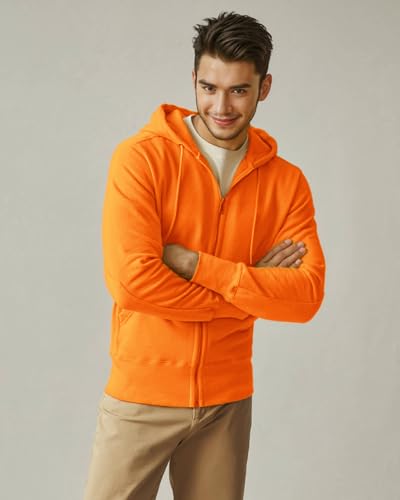 Mens Zip up Hoodie Full Zip Fleece Lined Pullover Hooded Sweatshirt Long Sleeve Sports Hooded Jacket with Pocket3