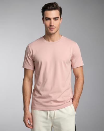 Image of NOBERO 100% Cotton T Shirts for Men Stylish | Regular Fit | Solid T Shirts for Men 180 GSM Combed Cotton | Round Neck Half Sleeve