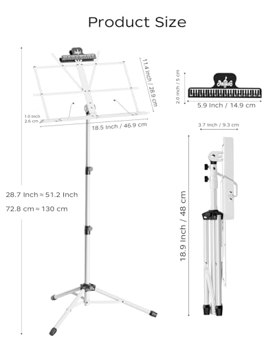 Image of K KASONIC Music Stand, 2 in 1 Folding Sheet Music & Book Stand With Bag