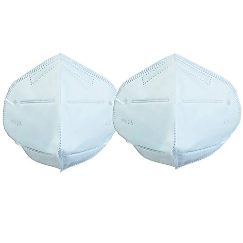 Image of N95 Anti-Dust Face Mask - 2 Pack: 5-Layer Filtration, Non-Woven Fabric, Elastic Ear Loops, Adjustable Nose Clip, Reusable Protection, Multicolour, Free Size