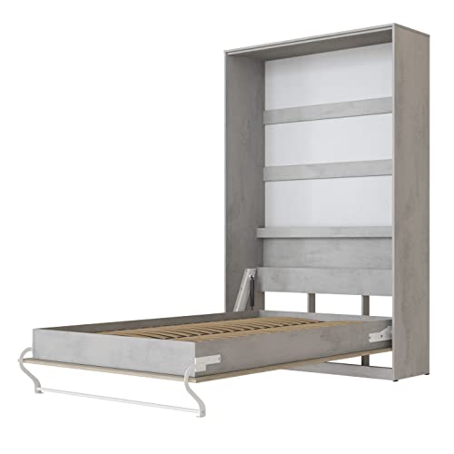 SMARTBett Schrankbett Standard 90x200 120x200 140x200 160x200 Bettschrank Wandbett Beton/Eiche Sonoma 120 Vertikal – Bild 3