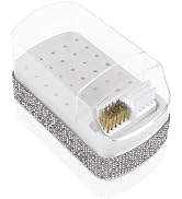 2 in 1 Nail Drill Bits Holder: 30 Holes Nail Bits Organizer Case with Cleaner Brush, Dustproof Ef...