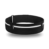 Riñonera deportiva impermeable para correr, riñonera reflectante para mujeres y hombres, cinturones de dinero, bolsa para correr, para mujeres y hombres, cinturones de dinero impermeables, Black, L