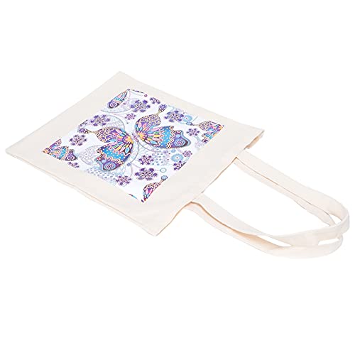 Bolso de mano con pintura de diamantes DIY, bolso de compras de lona con pintura de diamantes de imitación, bolsos de hombro artesanales para mujer y niña(BB016)