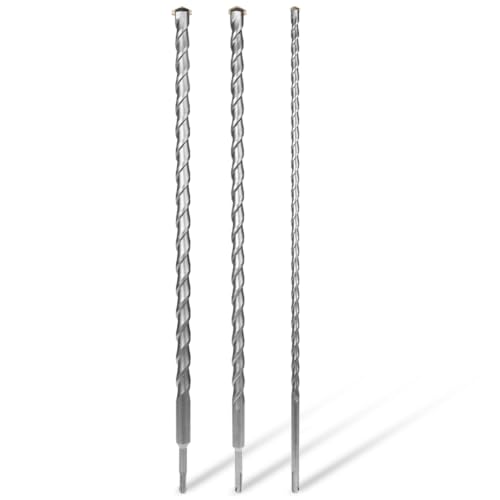 WALTER SDS Plus Bohrerset 3-teilig extra lange Betonbohrer 1000 mm 12 mm 16 mm 24 mm Karbonstahl Hartmetallspitzen für Stein Beton Mauerwerk langlebig präzise leistungsstark Profi Qualität