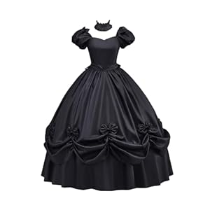 Damen Gothic Viktorianisches Rokoko Kleid Bürgerkrieg Southern Belle Tea Party Ballkleid Mittelalter Abendkleid, Schwarz, 3X-Groß