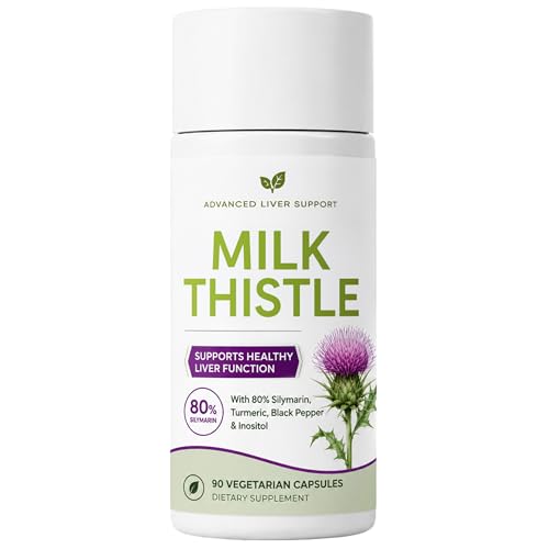 Uvora - Milk Thistle Detox Organic Milk Thistle Extract Supplement for Liver Support Bloating Relief & Steady Energy Based Formula with Silymarin Turmeric Inositol Digestive Comfort 30 Capsules