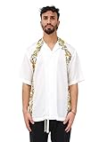 Herren Couture Logo Print Weiß Casual Hemd