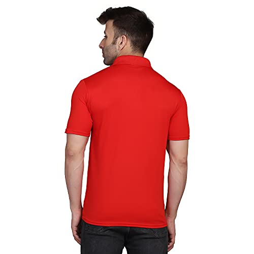Image of INKKR Men's Combo Polo Neck Polycotton Solid T-Shirt (Pack of 2) Red-Sky