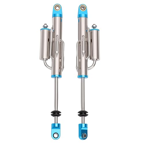 Alomejor 2PCS RC, Aluminum Alloy Piggyback Dampers for 90046 1/10 Wraith UT4 Car, Enhanced Suspension Performance (Blue)