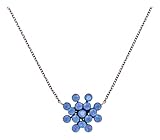  Konplott: Kette/Anhänger Magic Fireball blue, klassischer Kristallblüten-Anhänger mit Kette und Steinen in hellblau-milchig, für Damen/Frauen