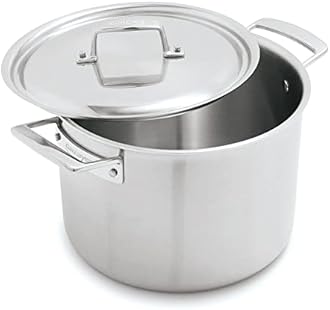 Demeyere Essential 5-ply 8-qt Stainless Steel Stock Pot with Lid
