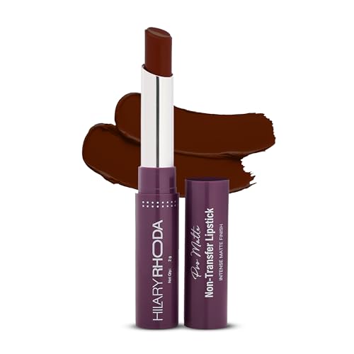 Image of Hilary Rhoda Pro Matte Non-Transfer Lipstick | Waterproof & Smudge-Proof | 12-Hour Long Stay | 24 Shades Available | Highly Pigmented Matte Finish Lipstick | 2g - (Hot Plum | Shade 22)