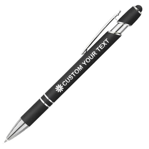 HBDBJRWB Bolígrafos personalizados para mujeres y hombres, bolígrafo personalizado grabado a granel, regalo de oficina personalizado con puntas de lápiz capacitivo para promociones de negocios