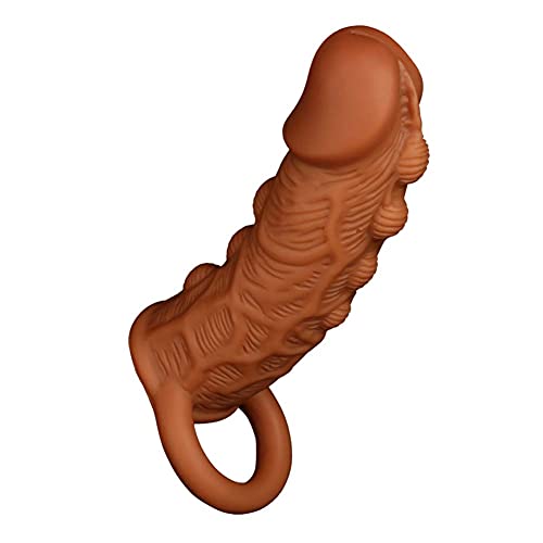 SXOVO Funda para pene con anillo para testículos, funda extensora de pene, juguete sexual para hombres para aumentar la erección