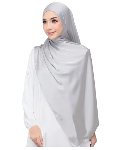 Lina & Lily Luxo Cetim Hijab Cabeça Lenço Xale Envoltório Para Mu...