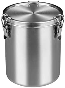 Tanjiae Recipiente de café con tapas herméticas, tarro de acero inoxidable 18/8 de alta calidad, contenedor apilable a prueba de fugas para granos de café, café molido, cereales, azúcar, energía de