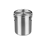 Tanjiae Compact Stainless Steel 100% Airtight Canisters Sets for Small Kitchens | Metal Food Storage Containers with Lids Sealed - Keep Flour, Sugar, Coffee, Tea Fresh for Months (18+35+56 fl oz)