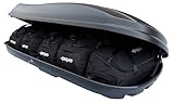 Farad Marlin Dachbox 680L Schwarz Metallic mit Reisetaschen, TÜV-GS Zulassung, 5 Jahre Garantie - 3-Punkt-Zentralverriegelung mit Sicherheitsschlüssel - UV-beständig