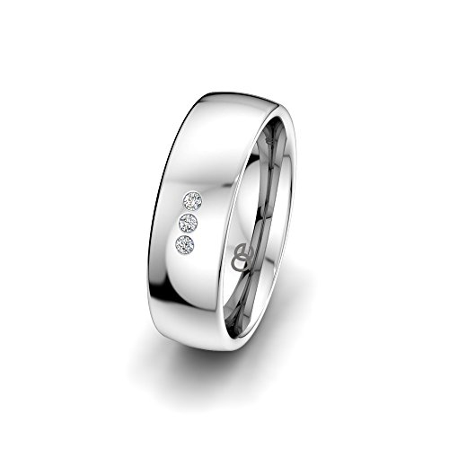 Preisvergleich Produktbild Moncoeur Verlobungsring Classic Trilogy + 925 Sterling Silber Trauring für Damen mit drei Swarovski Steinen + klassische Eheringe + Damenring + Silberring + Comfort-Fit + Luxusetui (67 (21.3))