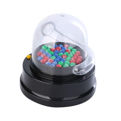 TOBBOMEY Máquina Selectora de Números Suerte Eléctrica Mini Máquina de Lotería Bolas Numeradas 1-49 en Tres Colores Mezclados Juego Portátil para Fiestas y Bingo sin Baterías