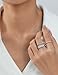 IMOLOVE Moissanite Wedding Bands for Women, Dainty 6 Stone Oval Eternity Wedding Band 1.5 Carat Everyday Fashion Silver Moissanite Rings for Women with 18K White Gold Plated Size 7.5