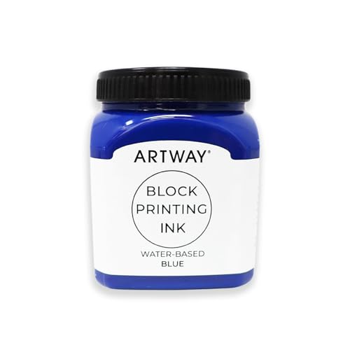 Artway Inchiostro Premium per la Stampa a Blocchi - 250ml - Blu - Ideale per la Stampa a Rilievo, a Blocchi e su Linoleum