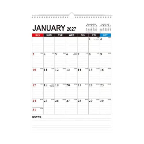 Wandplaner 2027–2028 – Zeitplanverwaltung, Kalender, Aufgabenaufzeichnung