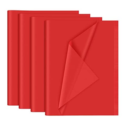 NEBURORA 120 Sheets Red Tissue Paper 14 x 20 Inches Christmas Red Wrapping Tissue Paper Bulk Red Wrap Paper Sheets for Gift Bags Packaging Floral Filler Crafts Birthday Wedding Valentine's Decor(Red) Cover