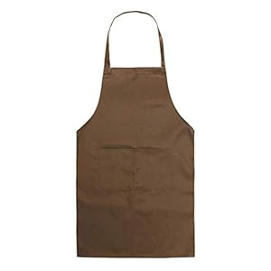 FABSELLER Koken Schort Chefs Keuken Schort met Handige Pocket voor Vrouwen Mannen Bakken Tuinieren Restaurant BBQ Apron, Koffie