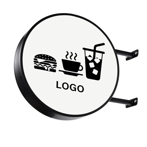 MODVOKE Letrero LED de doble cara como cartel publicitario, doble cara caja de luz para exteriores, 50,8 cm, letrero luminoso iluminado, para café, hotel, restaurante, tiendas minoristas, decoración