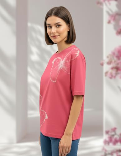 Image of HELLCAT Multicolor Printed Oversized T-Shirt for Women |Pack of 2 T-Shirt