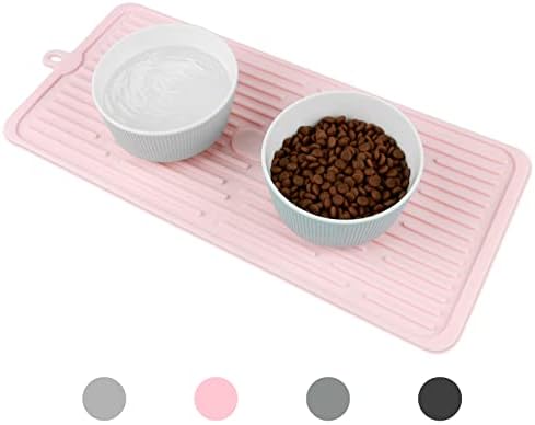 Dahaiwua Pet Placemat for Dog and Cat,Mat for Prevent Food and Water Overflow,Portable and Foldable Mat,Suitable for Medium and Small Pet Pet Placemat for Dog and Cat(Pink)