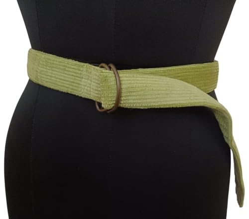 KVR Cotton Corduroy Double D ring Belts Classic Comfort Soft Stylish Casual Formal Jeans for Teens Girls Women2
