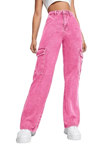Jean pour fille élastique Haloumoning avec poches et taille haute ajustée