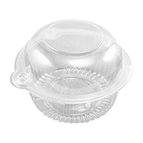 50 Pack Clear Plastic Single Individual Cupcake Muffin Dome Holders Cases Boxes Cups Pods Cover