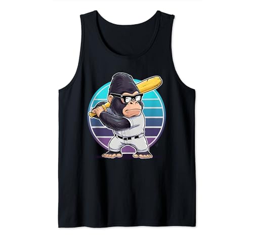 Mono Jugar Banana Baseball Fruit Lover Jugador de béisbol Camiseta sin Mangas