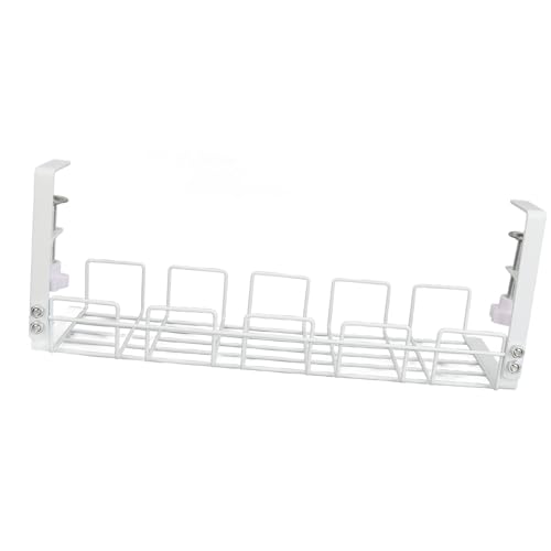 Organizador de Cables Bajo Escritorio, Bandeja de Gestión de Cables de Acero de 40.5CM, Resistente y Ahorra Espacio, Bandeja Organizador para Oficina (Blanco) miniatura 6