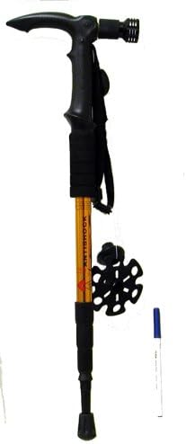 Kaito BT409 Anti-Shock Hiking Pole with 9-LED Flashlight with Battery Included and Compass & Thermometer Included