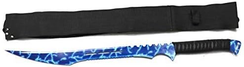 24 Inch Decorative Stainless Steel Machete with Nylon Carrier – Chinese Dao Style Fixed Blade for Camping, Outdoor Activities, Collections, and Gifts - Lighting