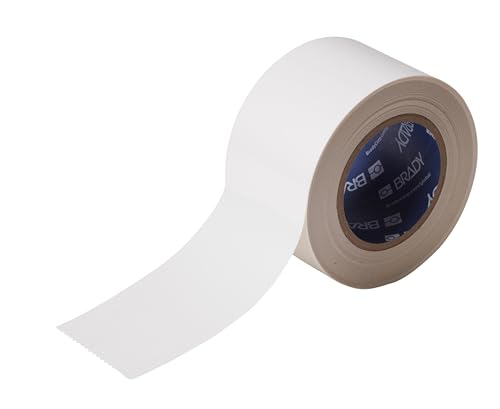 Image of Brady ToughStripe Floor Marking Tape - White, Non-Abrasive Floor Tape - 3 inch Width, 100' Length for Concrete, Harsh Conditions, Forklift, High Traffic Floors (104341)