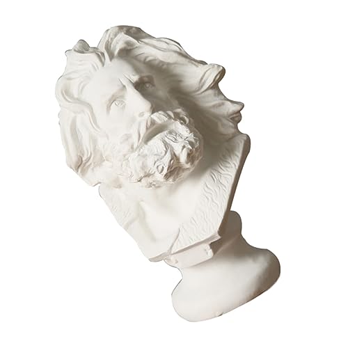 PRETYZOOM Marseille Plaster Sculpture Head Statue Elegant Resin Figurine Ornament for Home Office Decor Artistic Character Adornment Unique Present Idea