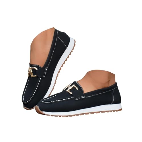 Platform Loafers for Women,2025 Orthopedic Casual Loafers Comfortable Slip On Non-Slip Walking Sneakers Low Top Moccasins Chunky Penny Loafer Non Slip Shoes with Arch Support