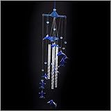 Windspiele for draußen, Vogel, Delphin, Valentinstagsgeschenke, Kunststoff-Windspiel, Glocke, Garten, Wohndekor, Hausgarten-Dekoration, Wind (Größe: BL)(Blue)