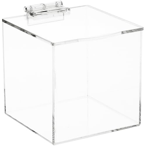 Plymor Clear Acrylic Display Case Box with Hinged Lid, 4